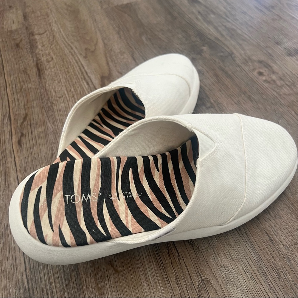 TOMS Women's White Slip-On Shoes